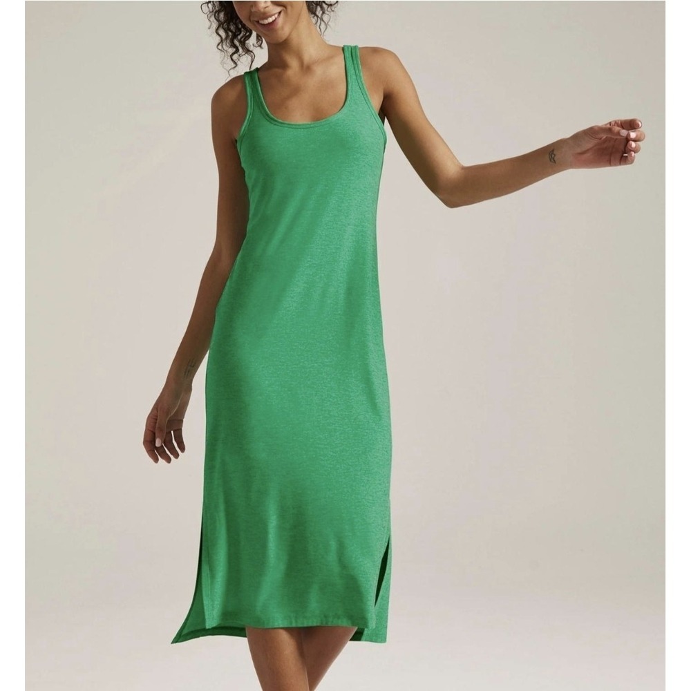 Beyond Yoga Midi Tank Dress Womens XS Green Spacedye Sleeveless Athleisure